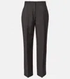 The Row Mikkela High-rise Wool And Mohair Pants In Brown