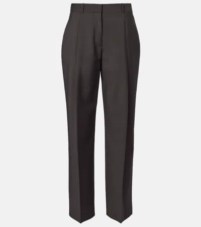 THE ROW MIKKELA HIGH-RISE WOOL AND MOHAIR PANTS