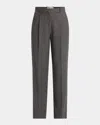 The Row Mikkela Pleated Cashmere Straight-leg Pants In Gray