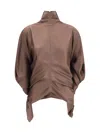 The Row Miles Silk Blouse In Brown