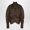 The Row Miles Top In Taupe In Brown