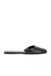 The Row Milla Satin Slides In Black