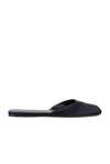 The Row Milla Satin Ballerina Mules In Navy