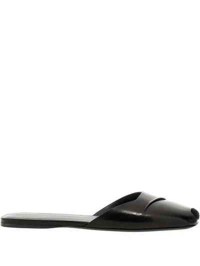 The Row Milla Flat Sandals In Black