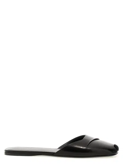 The Row Milla Flat Sandals Black