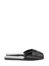 The Row Milla Satin Slide Sandal In Black