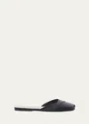 The Row Milla Satin Ballerina Mules In Nvy Navy