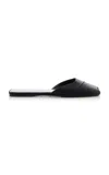 The Row Milla Satin Slides In Black