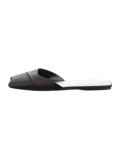 Pre-owned The Row Milla Satin Mules In Black