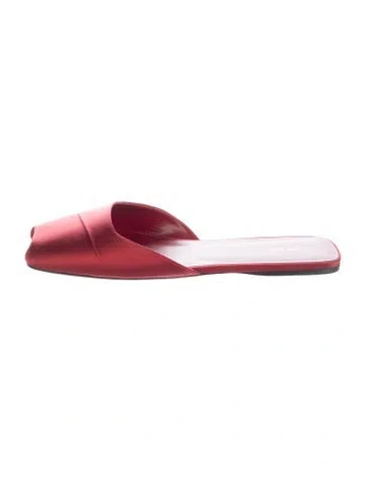 Pre-owned The Row Milla Satin Mules In Red