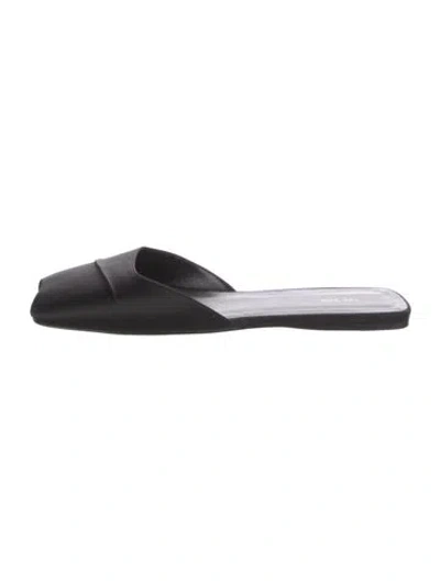 Pre-owned The Row Milla Satin Slides In Black
