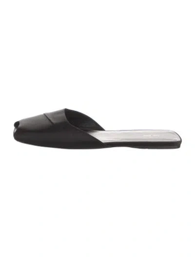 Pre-owned The Row Milla Satin Slides In Black