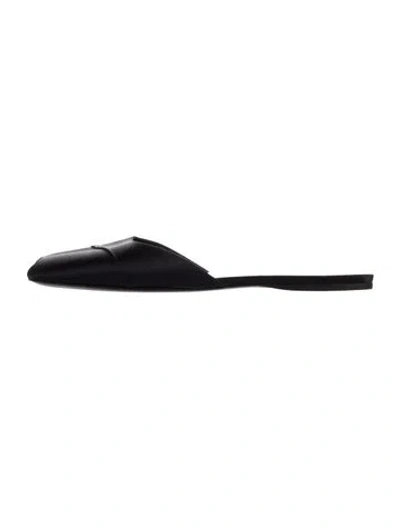 Pre-owned The Row Milla Satin Slides In Black