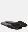 The Row Milla Satin Slides In Black