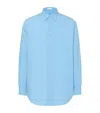 The Row Miller Cotton Shirt In Blue
