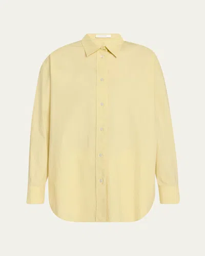The Row Millerina Classic Button-front Shirt In Yellow