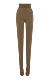The Row Mimi Knit Tights In Brown