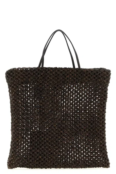 The Row 'mini Barn' Shopping Bag In Brown