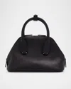 The Row Mini Devon In Saddle Leather In Black