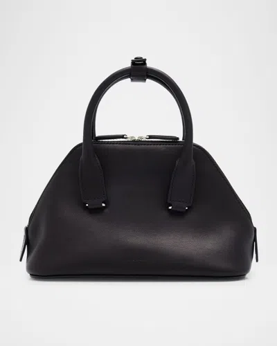 The Row Mini Devon In Saddle Leather In Black