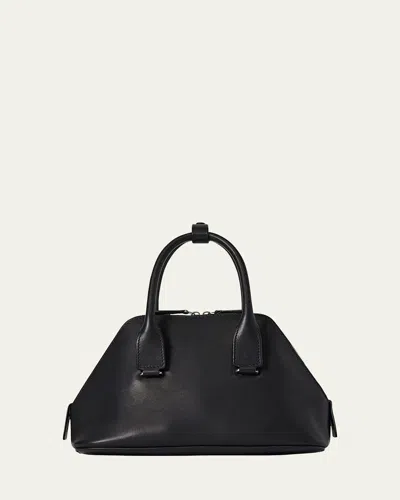 The Row Mini Devon In Saddle Leather In Black
