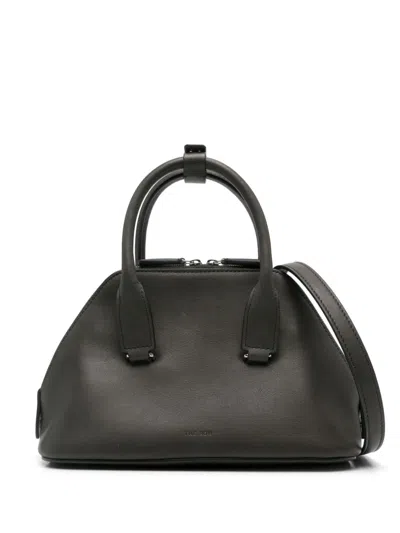 The Row Mini Devon Saddle Leather Bag In Kgp Koala Grey Pld