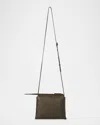The Row Mini Nu Twin Crossbody Bag In Deer Leather In Black
