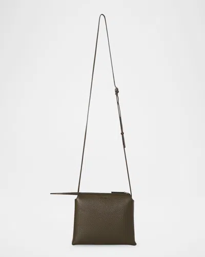 The Row Mini Nu Twin Crossbody Bag In Deer Leather In Black