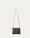 The Row Mini Nu Twin Crossbody Bag In Deer Leather In Green