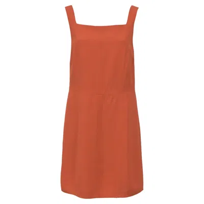 The Row Mini Square Neck A-line Dress In Orange Viscose