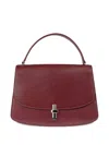 The Row Mini Top Handle Lock Satchel In Burgundy
