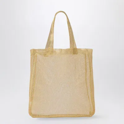 The Row Mini Tote Bag Imogen In Gold-plated Brass