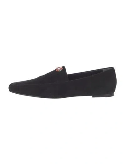 Pre-owned The Row Minimal Suede Loafers In Black