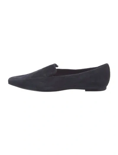 Pre-owned The Row Minimal Suede Loafers In Blue