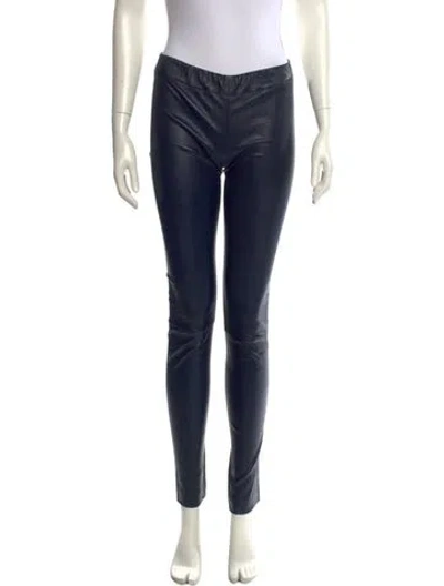 Pre-owned The Row Mino Leather Cropped Pant Skinny Leg Pants In Blue