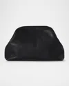 The Row Mira Clutch Bag In Saddle Leather In Black