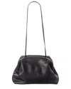 The Row Mira Puzzle Edge Leather Clutch In Black