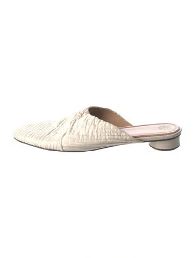 Pre-owned The Row Mira Satin Mules In Neutral