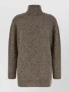 The Row Mirai High Neck Textured Knit Sweater In Neutral