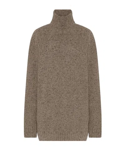 The Row Mirai Turtleneck In Cashmere In Brown