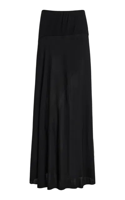 The Row Mirla Jersey Maxi Skirt In Black