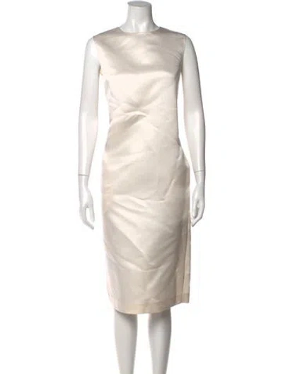 Pre-owned The Row Mirna Knee-length Dress W/ Tags In White