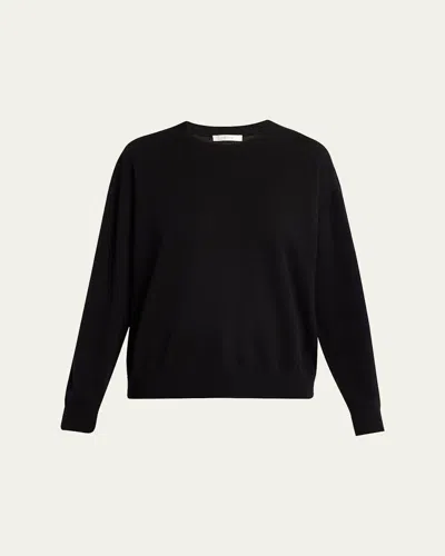 The Row Misael Cashmere Crewneck Sweater In Black