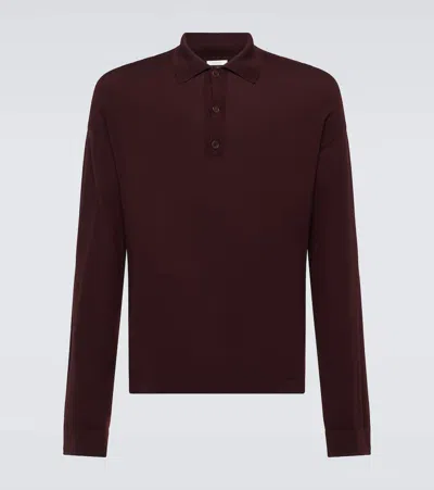 The Row Miso Wool Polo Sweater In Burgundy