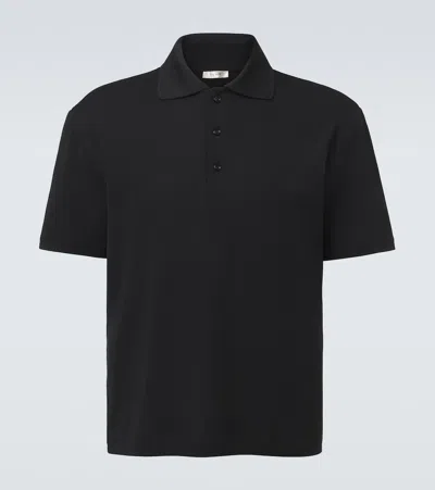 The Row Mistral Wool And Silk Polo Shirt In Black