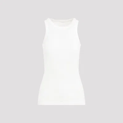 The Row Misty Long Ribbed-knit Cotton Tank Top In White