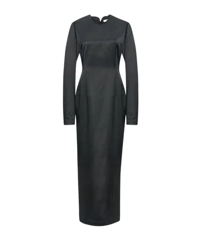 The Row Mitzi Silk And Viscose Dress In Black