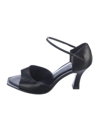Pre-owned The Row Mj Leather Sandals In Black