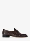 The Row Leather Loafers Block Heel Fringed Design In Brown