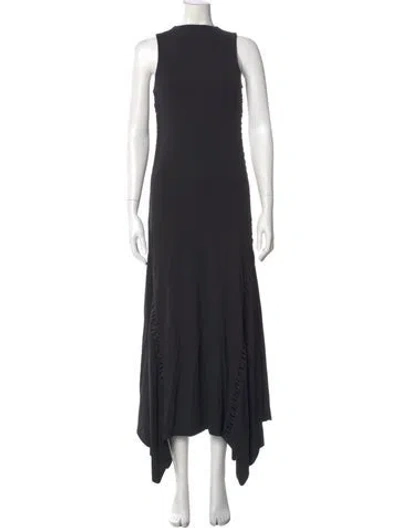 Pre-owned The Row Mock Neck Long Dress In Black